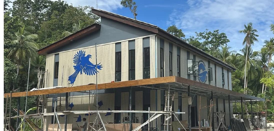The completed Child Aid Blue Ocean School in Raja Ampat, Indonesia