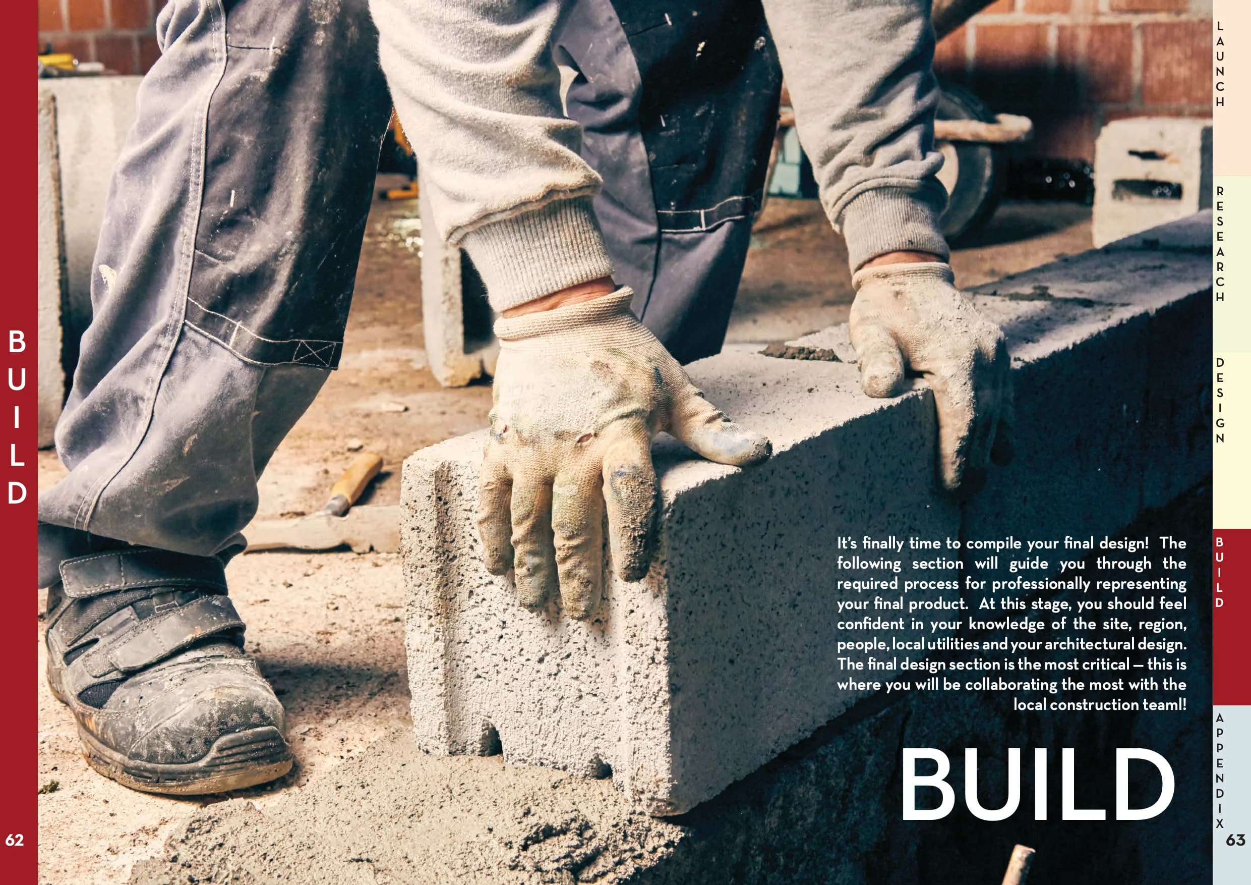 A craftsperson shaping an earthen building material
