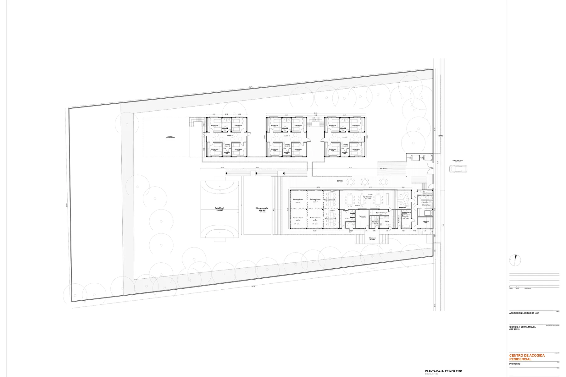Conceptual phased layout study for the Lacitos de Luz Children's Home in Peru